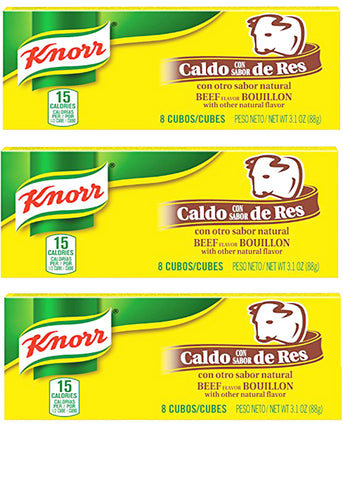 Knorr Beef Flavor Bouillon 8 Cubes 3 Packs (9.3 oz)