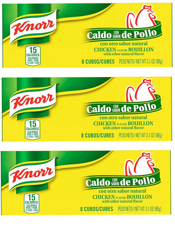 Knorr Chicken Flavor Bouillon 8 Cubes 3 Packs (9.3 oz)