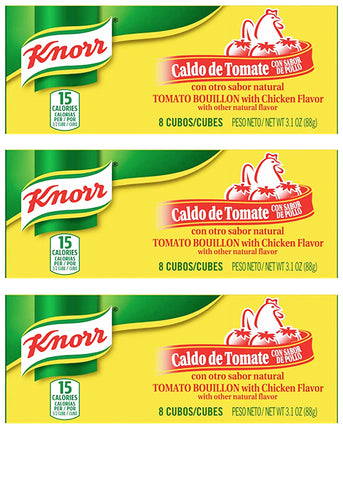 Knorr Tomato Bouillon with Chicken Flavor 8 Cubes 3 Packs (9.3 oz)