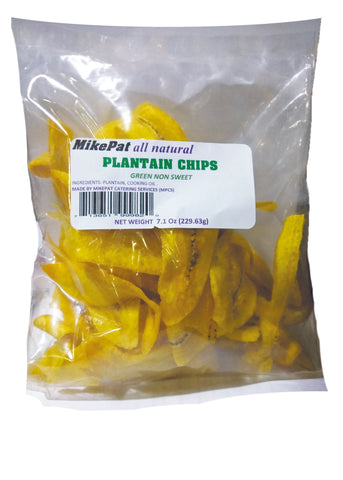 MikePat all Natural Green Plantain Chips Non Sweet Snacks -7.1 oz (229g)