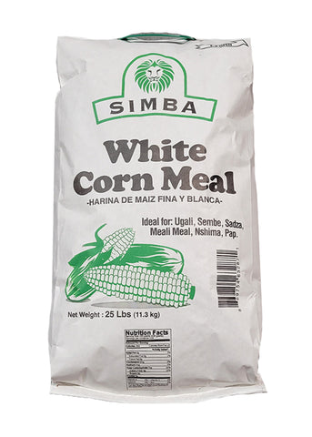 Original Simba White Corn Meal  25 lbs. (11.3 Kg)